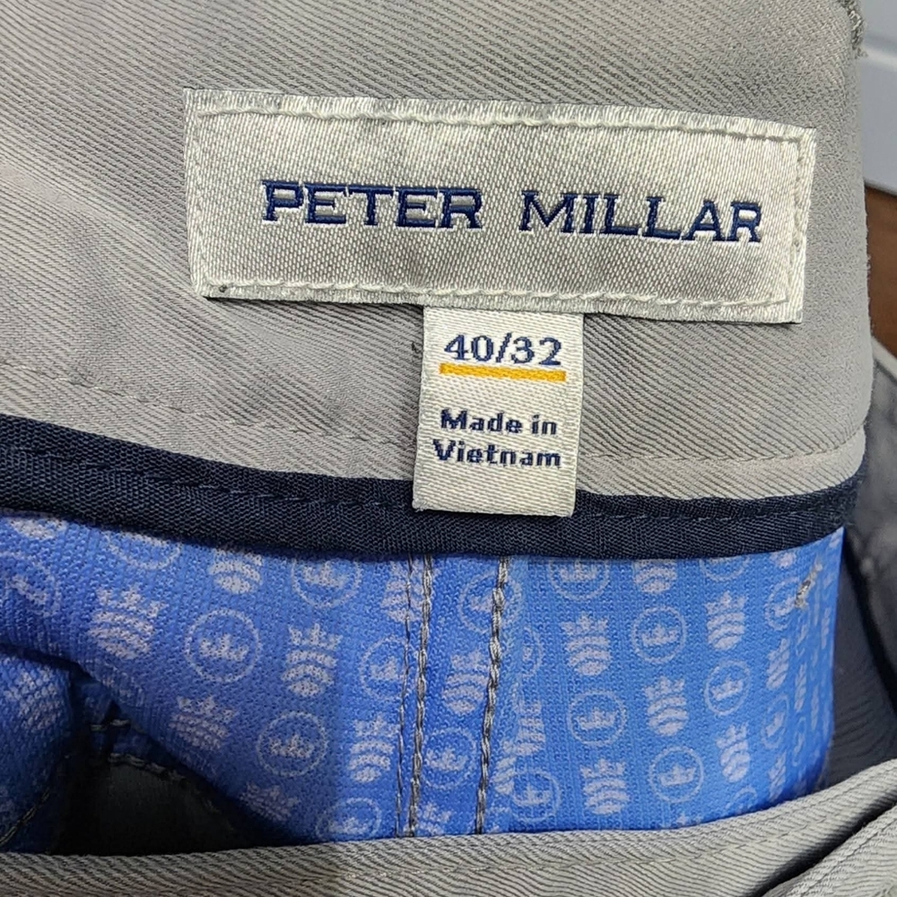 Peter Millar 40x32 Navy Blue, Cream, and Gray Eb66 Pants. - Picture 8 of 8